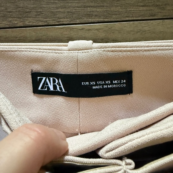 Zara Belted Darted Trousers | Size XS | Light Pink - Picture 7 of 7